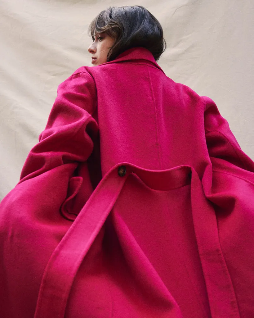 Double Face Luxe Coat - Cerise