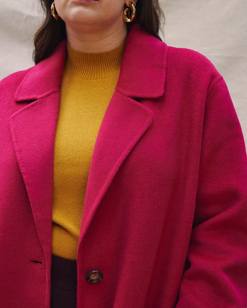 Double Face Luxe Coat - Cerise