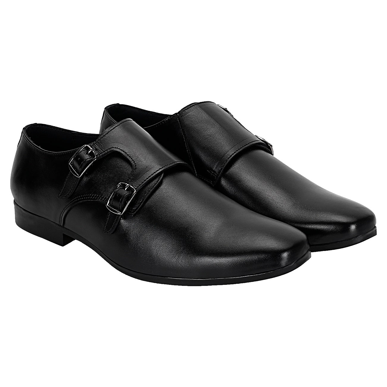 Double Monk Strap Shoes Black