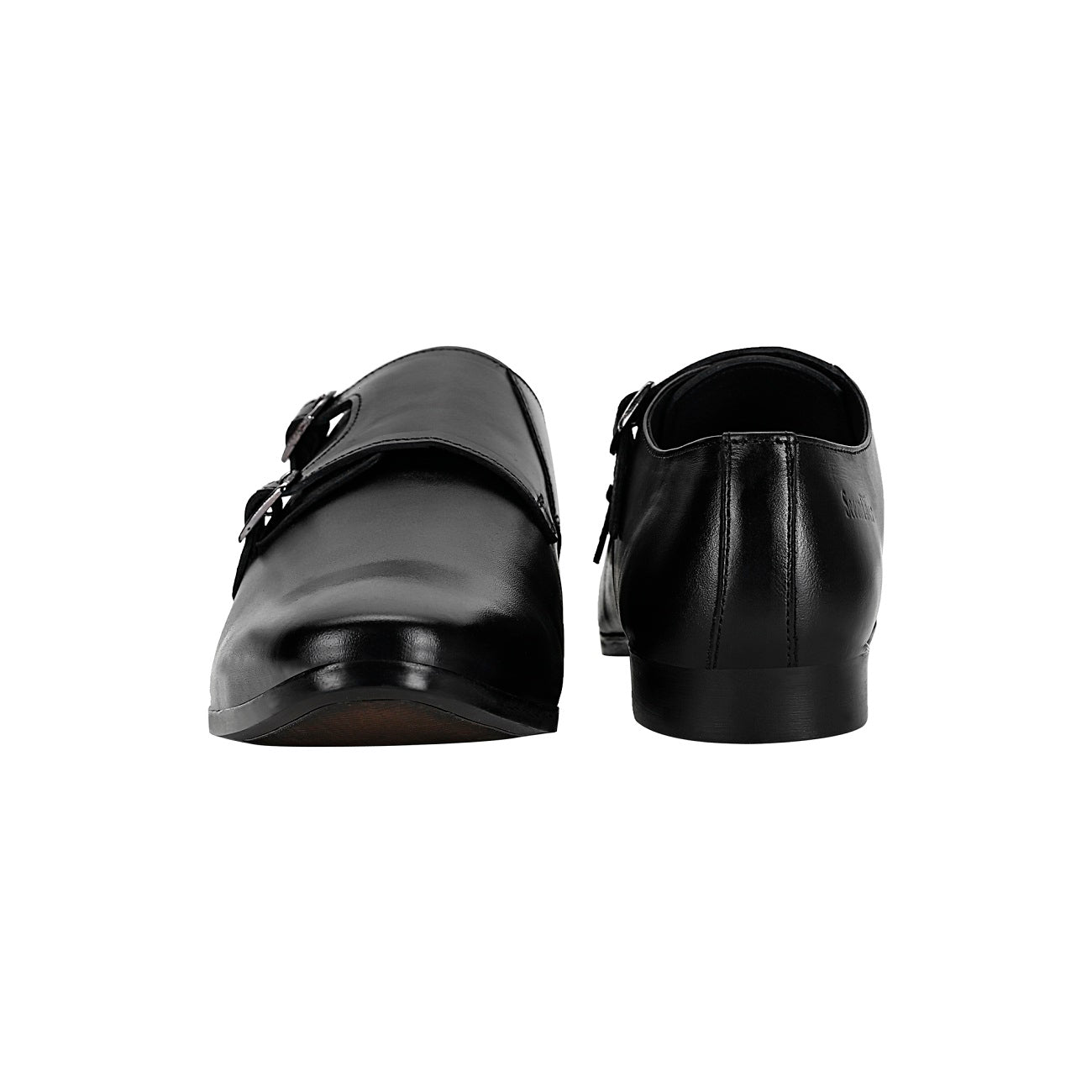 Double Monk Strap Shoes Black