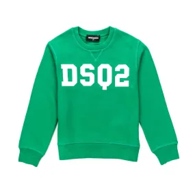 Dsquared2 Green Logo Sweatshirt For Boys