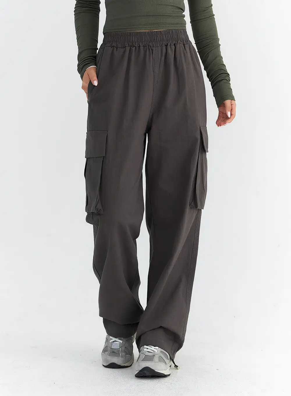 Elastic Waist Cargo Pants CO313