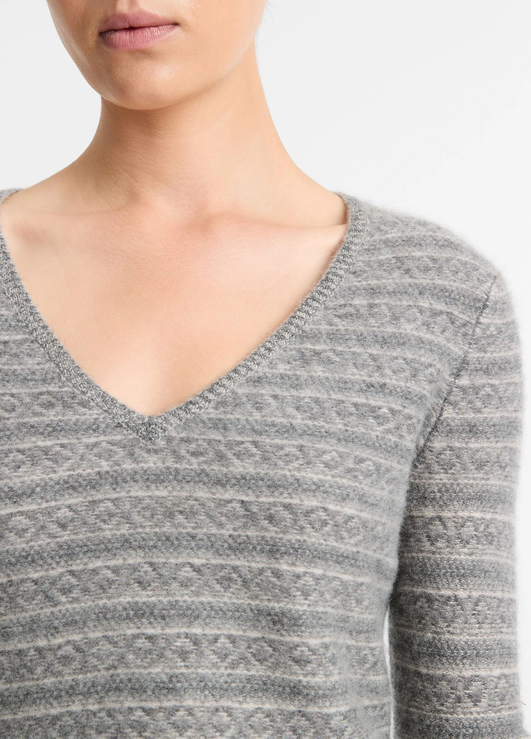 Fair Isle Cashmere V-Neck Sweater