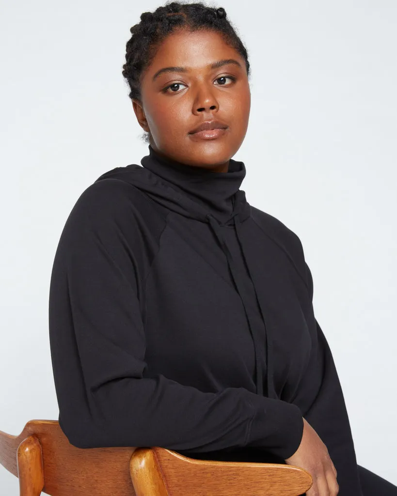 Fallon Funnel Neck Hoodie - Black