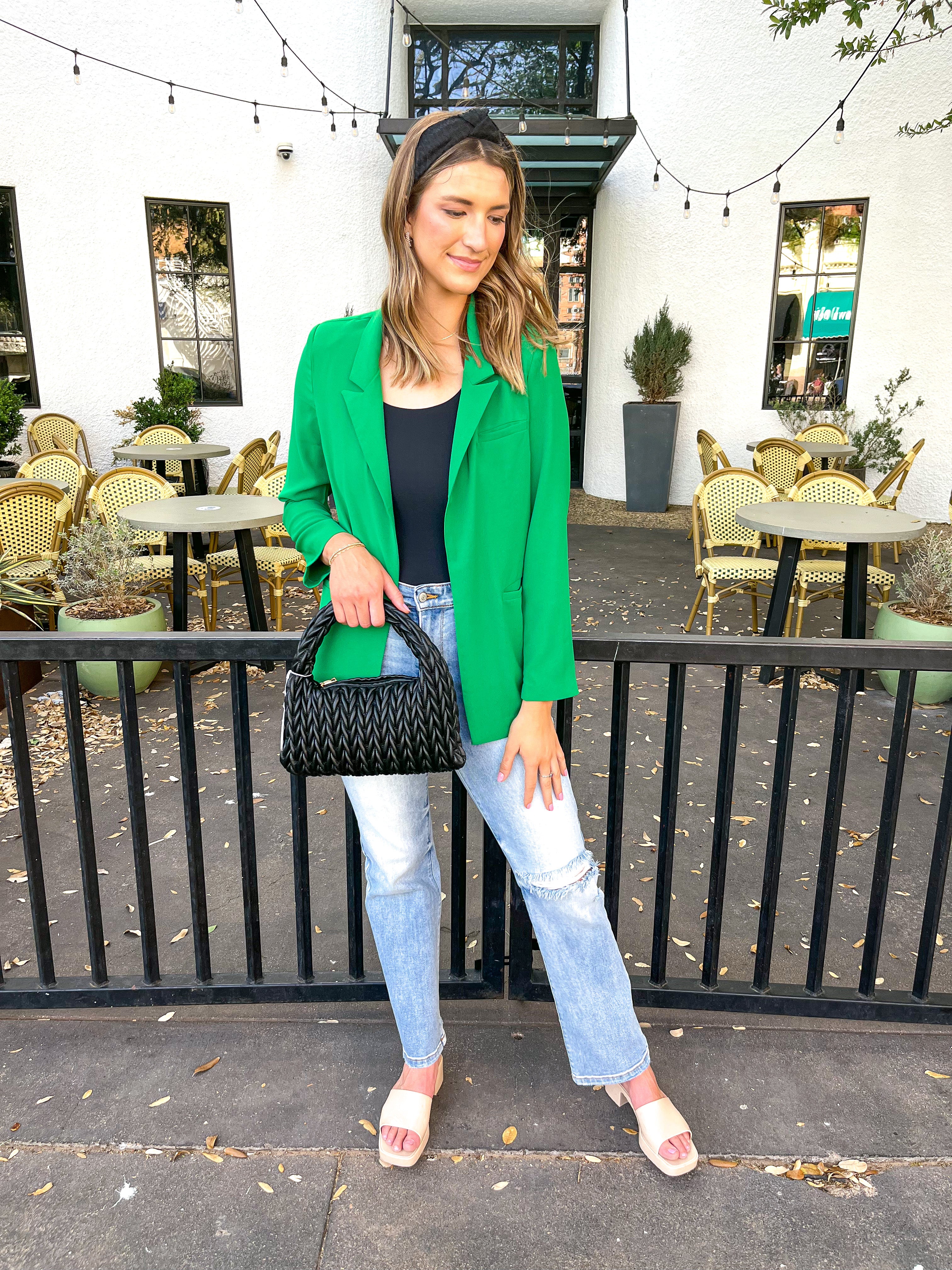 Front Open Blazer - Kelly Green