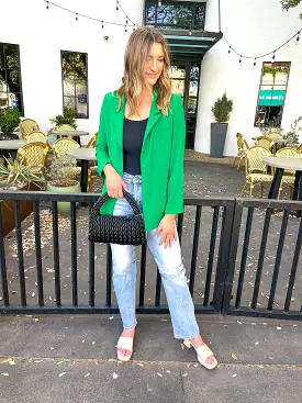 Front Open Blazer - Kelly Green