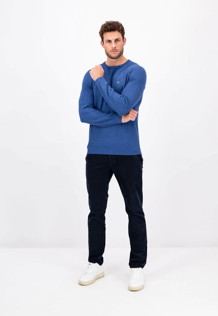 Fynch Hatton Structure Knit Sweater - Bright Ocean Blue