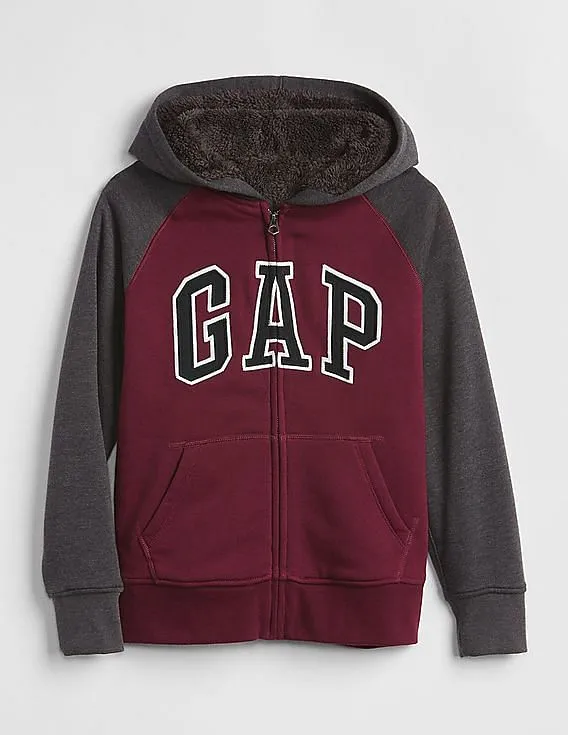 GAP Boys Red Cozy Logo Hoodie Sweatshirt