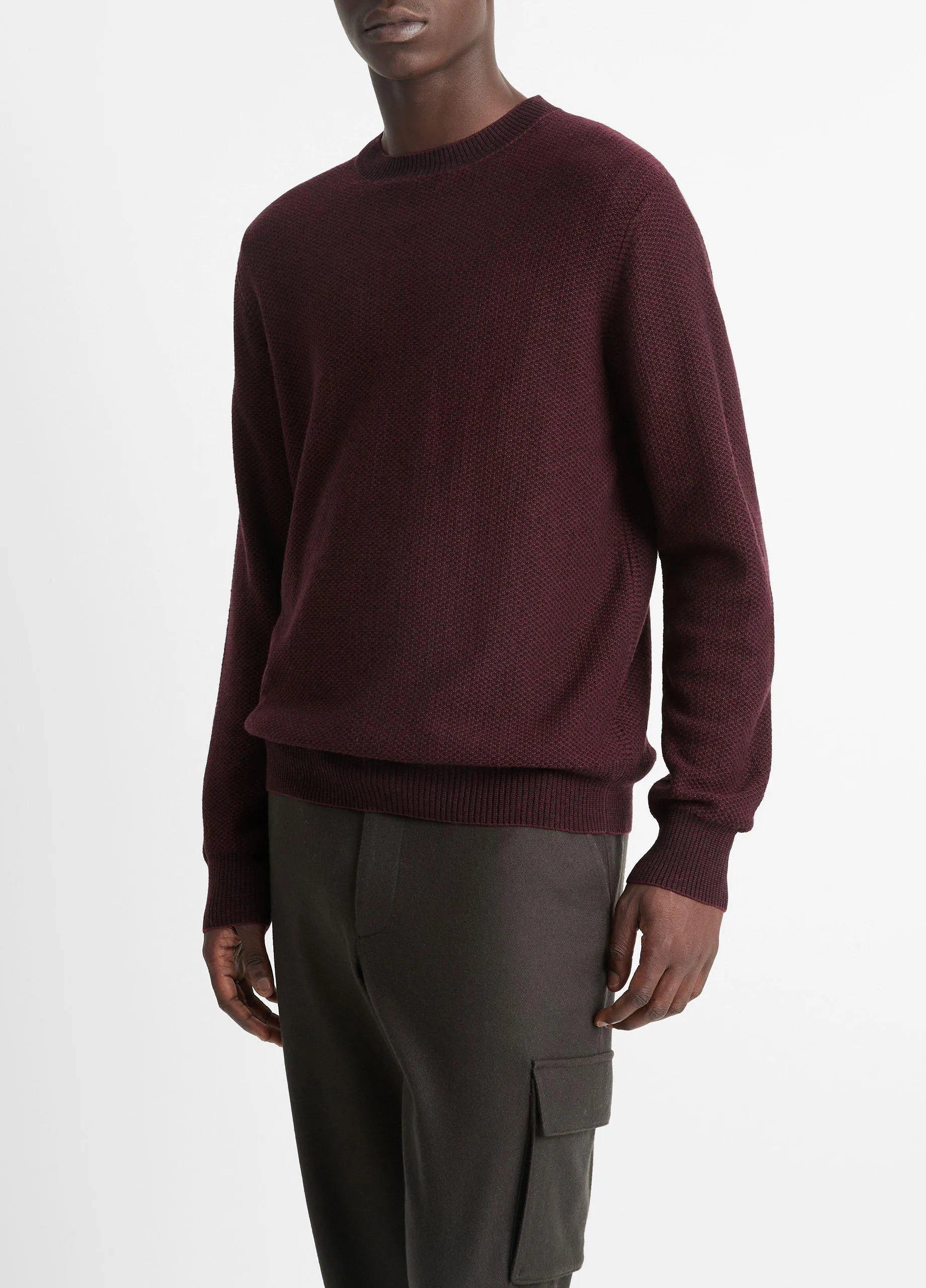 Geo-Jacquard Wool-Blend Crew Neck Sweater