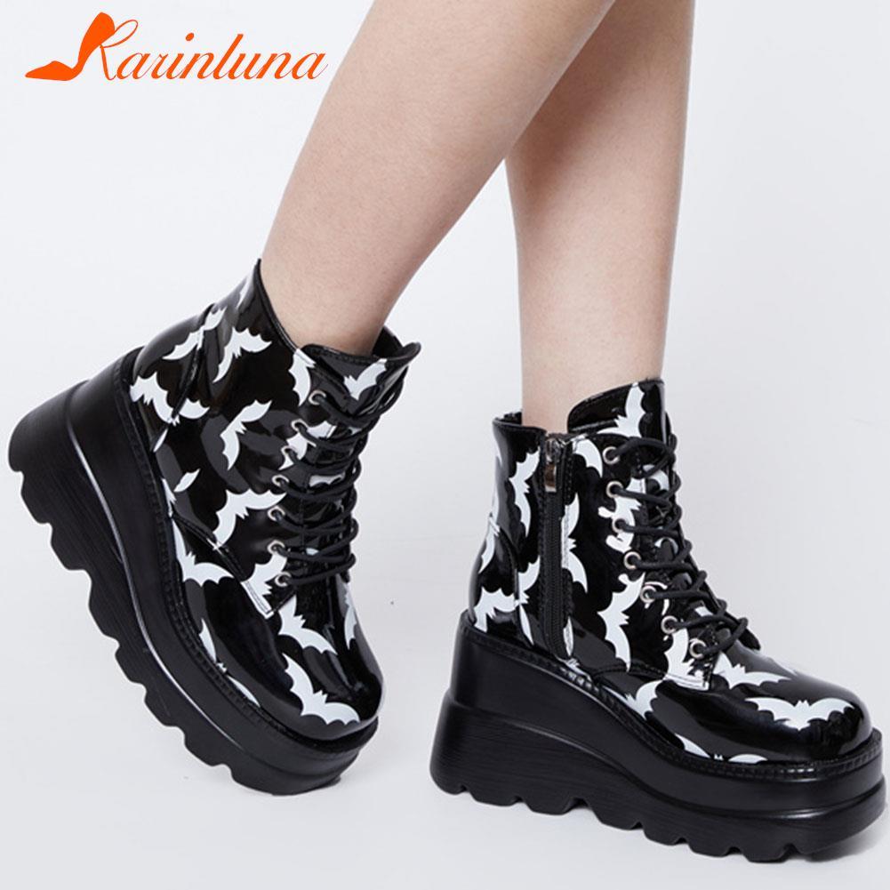 Gothic Platform Wedges Ankle Boots for Women: Comfy Fashion with a Cool Street Style