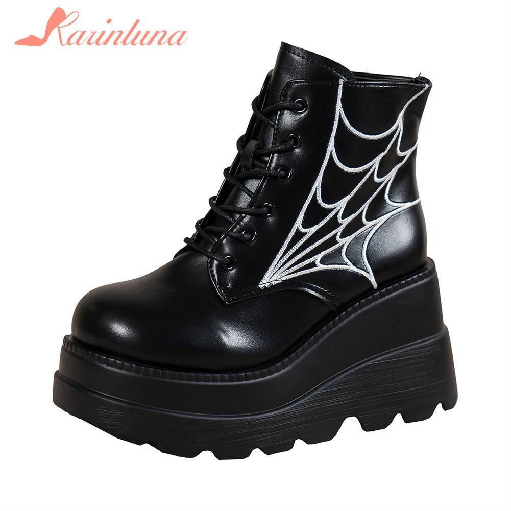 Gothic Platform Wedges Ankle Boots for Women: Comfy Fashion with a Cool Street Style