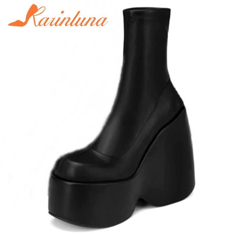 Gothic Platform Wedges Ankle Boots for Women: Comfy Fashion with a Cool Street Style