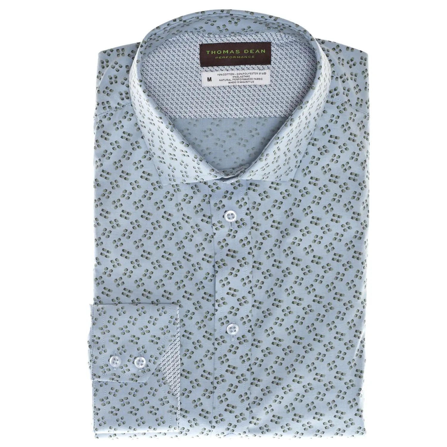 Green Print Performance Sport Shirt