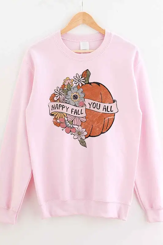 HAPPY FALL YOU ALL GRAPHIC SWEATSHIRT PLUS SIZE