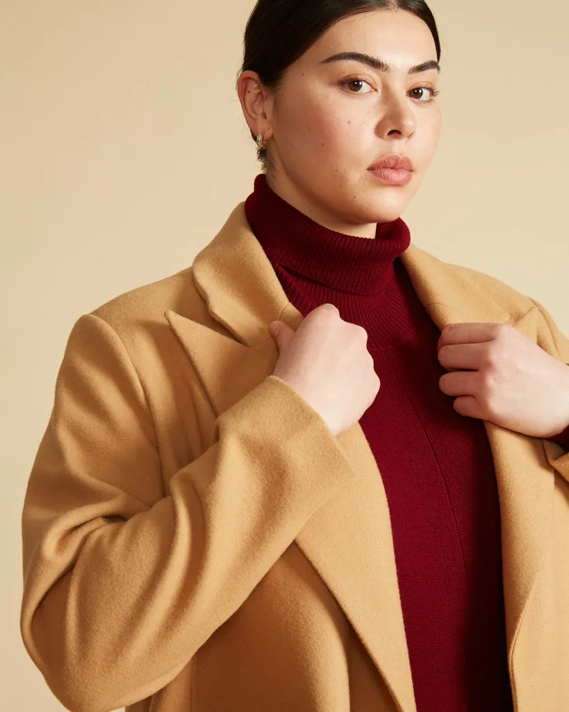 Harlow Classic Wool Coat - Light Bark