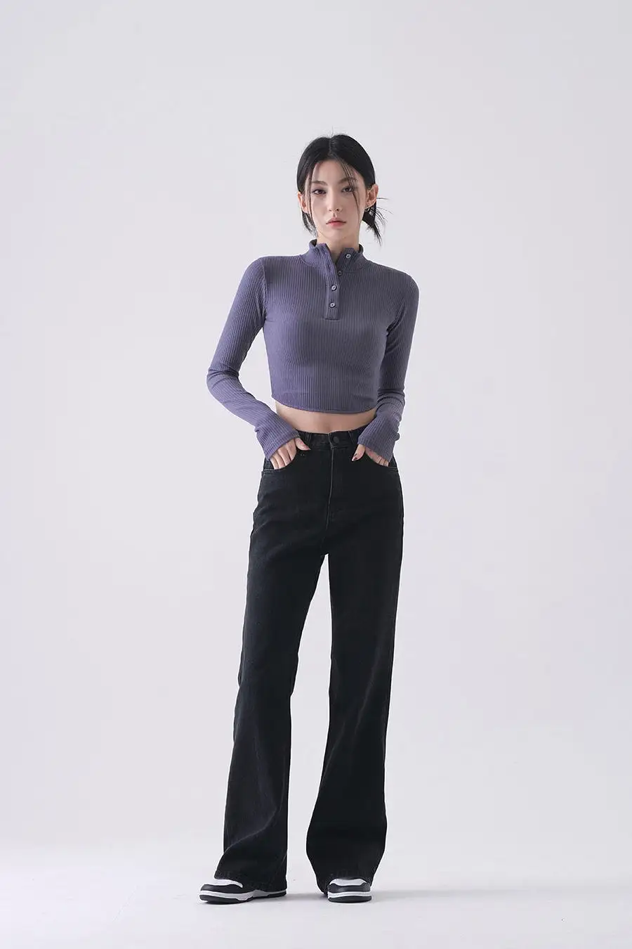 High-Waist Denim Pants