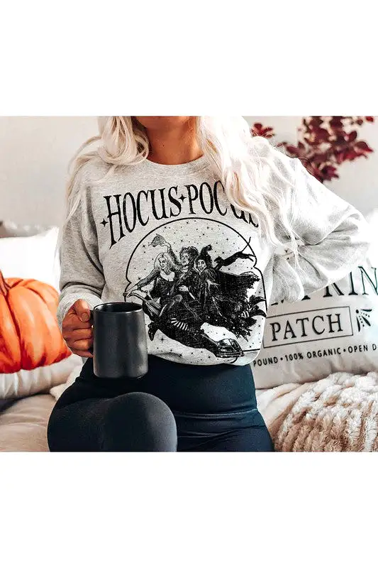 HOCUS POCUS HALLOWEEN GRAPHIC SWEATSHIRT PLUS SIZE