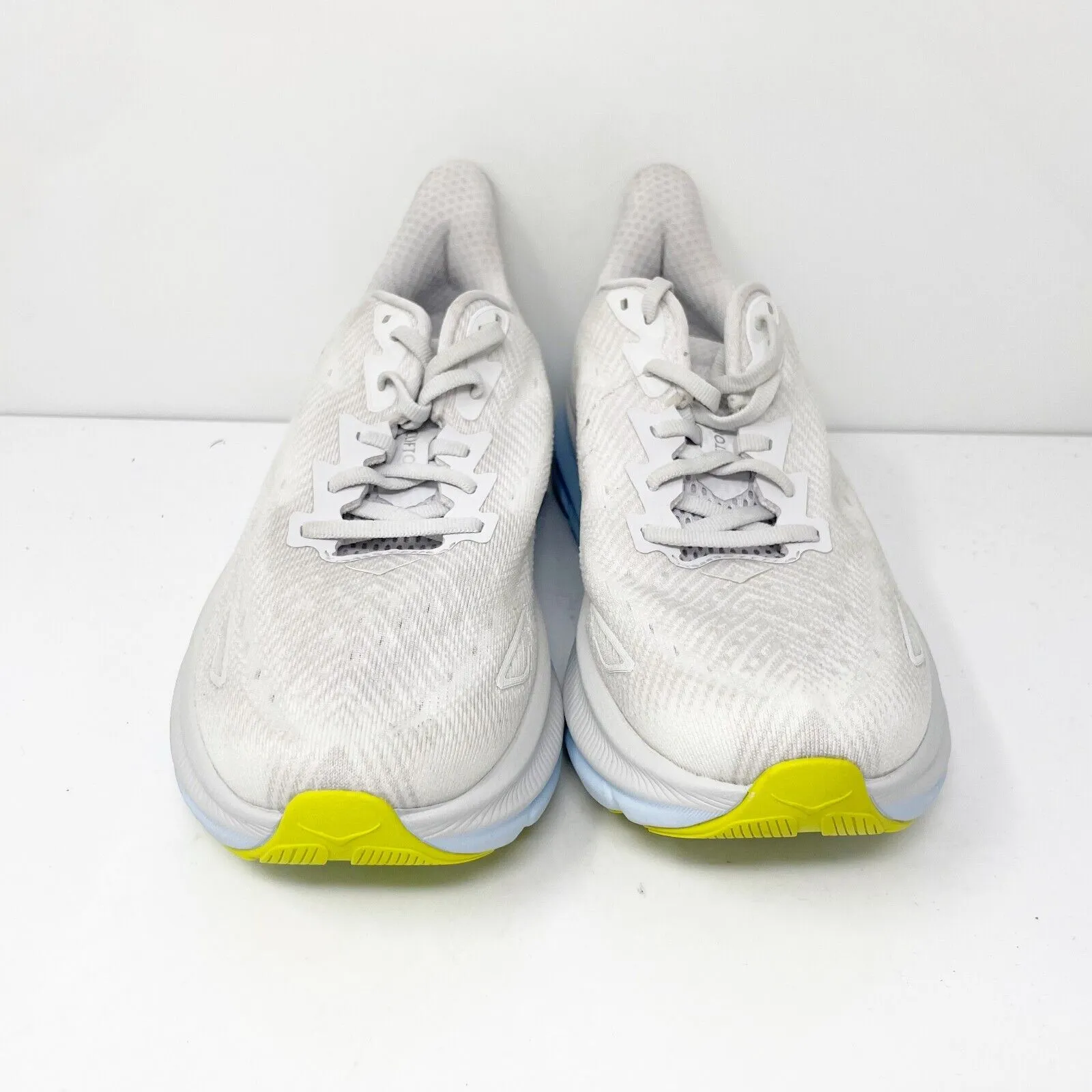 Hoka One One Womens Clifton 9 1127896 NCIW White Running Shoes Sneakers Sz 7.5 B