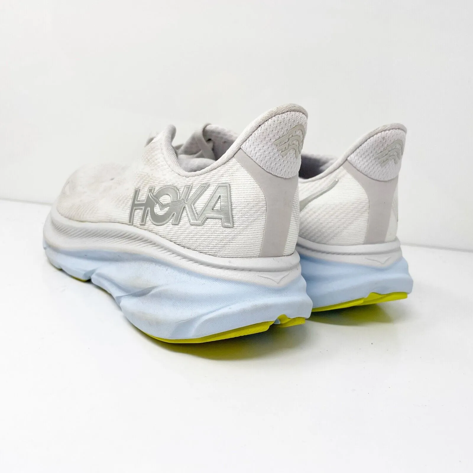 Hoka One One Womens Clifton 9 1127896 NCIW White Running Shoes Sneakers Sz 7.5 B