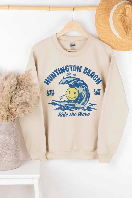 HUNTINGTON BEACH GRAPHIC SWEATSHIRT PLUS SIZE