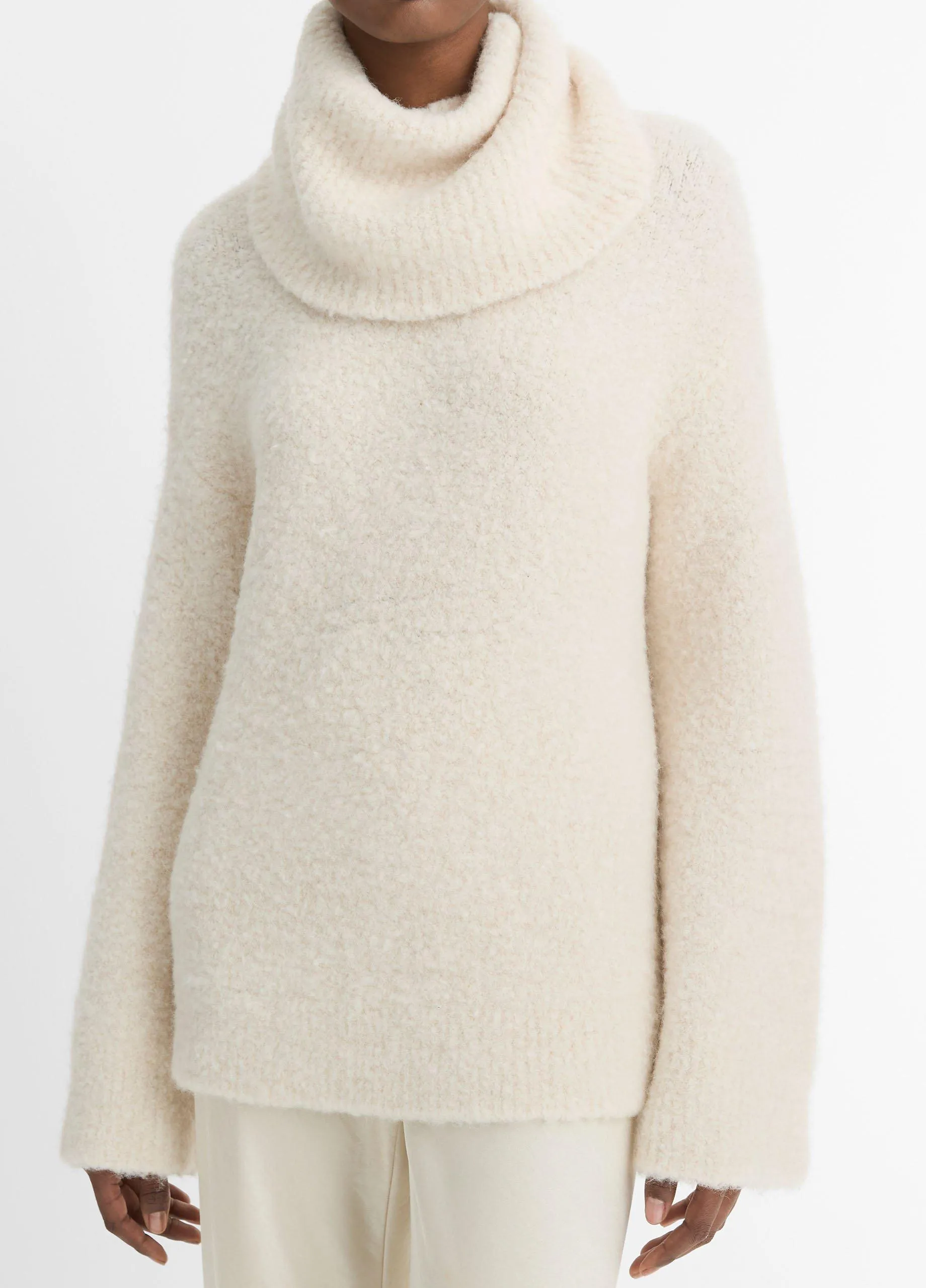 Italian Bouclé Turtleneck Tunic Sweater