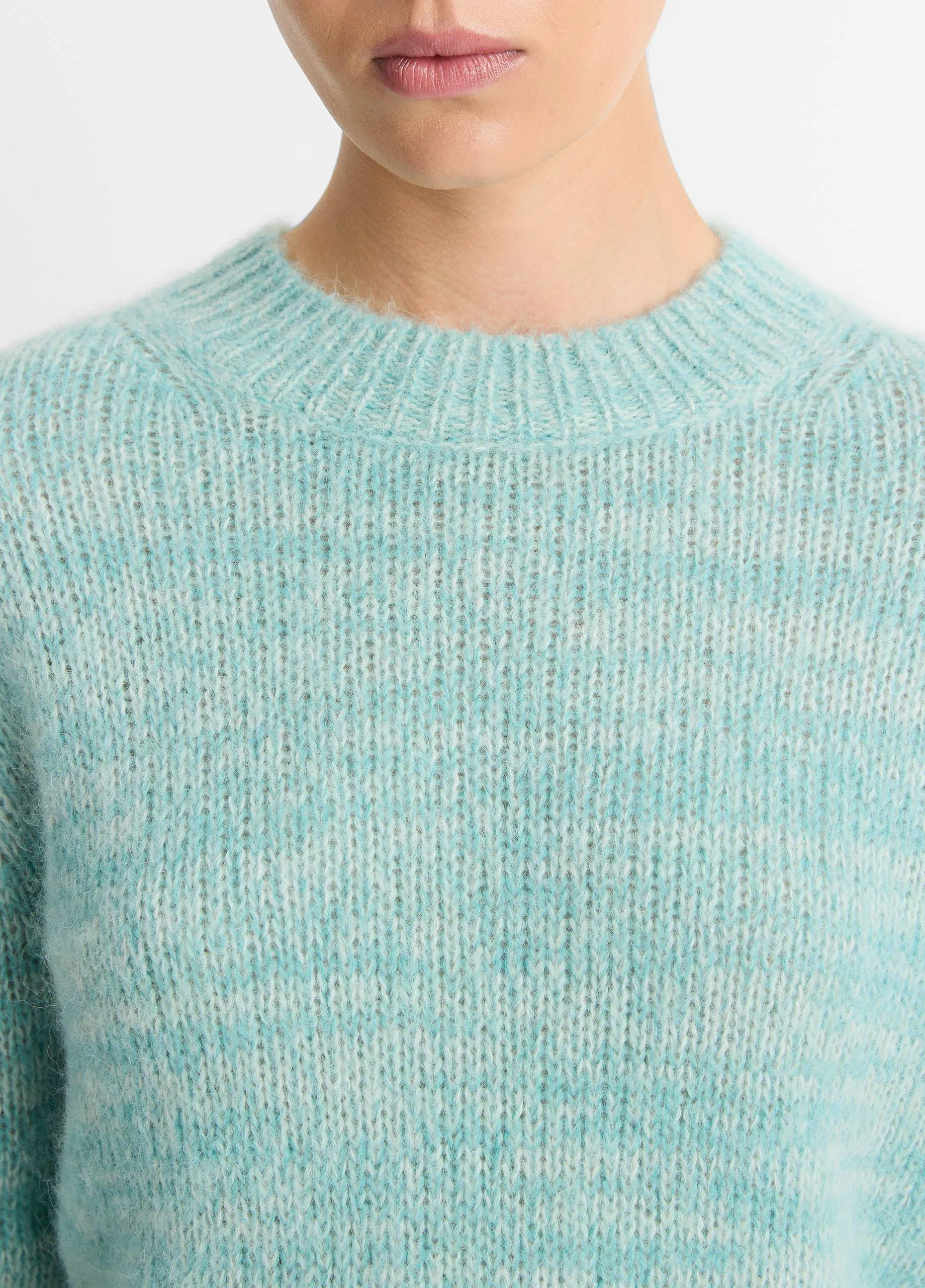 Italian Marled Alpaca-Blend Crew Neck Sweater