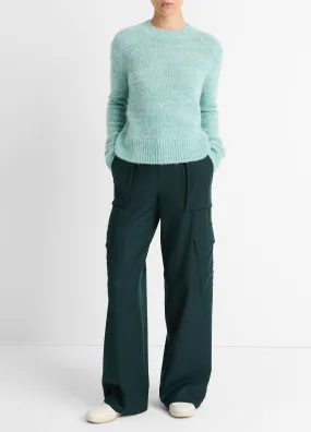 Italian Marled Alpaca-Blend Crew Neck Sweater