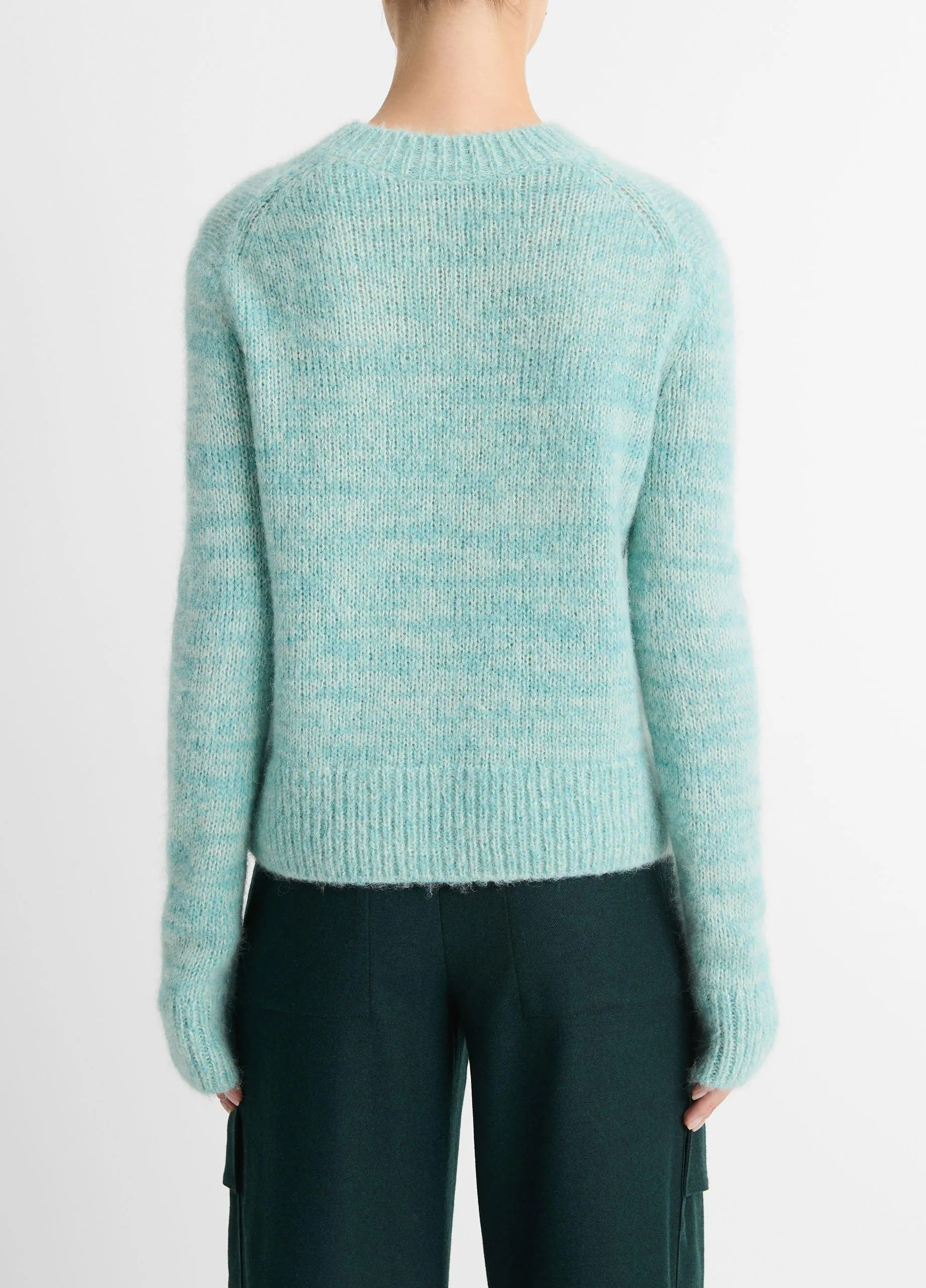 Italian Marled Alpaca-Blend Crew Neck Sweater