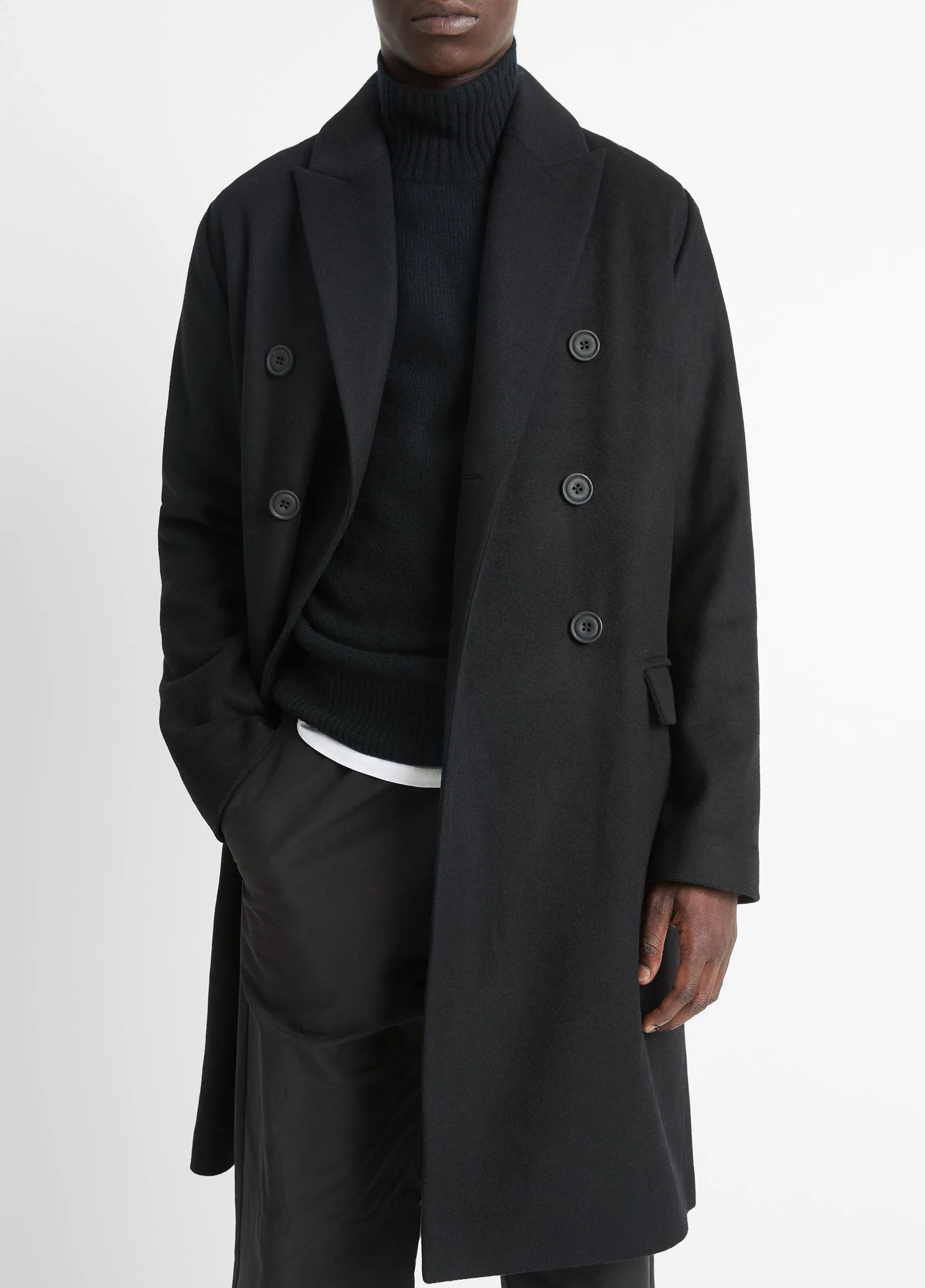 Italian Wool-Blend Double-Breasted Coat