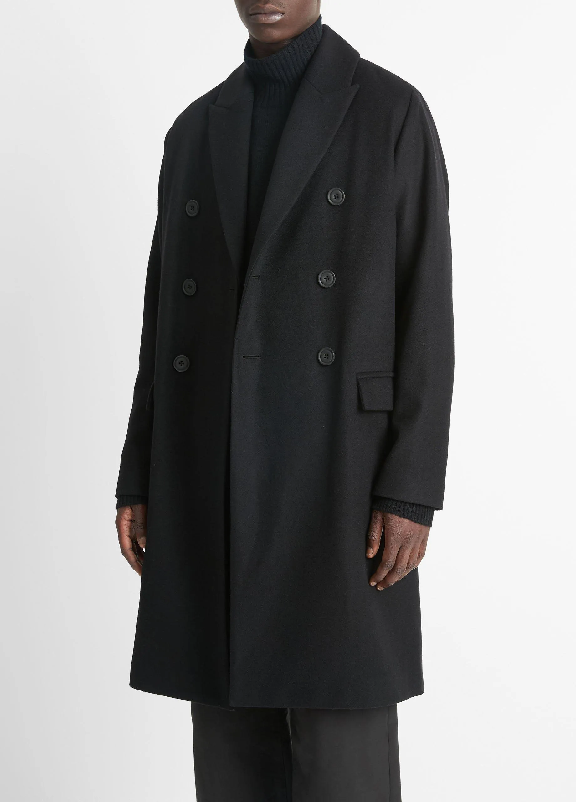 Italian Wool-Blend Double-Breasted Coat