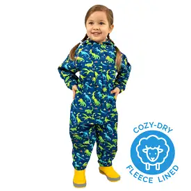 Jan & Jul Dinoland Cozy-Dry Fleece Lined Rain Play Suit