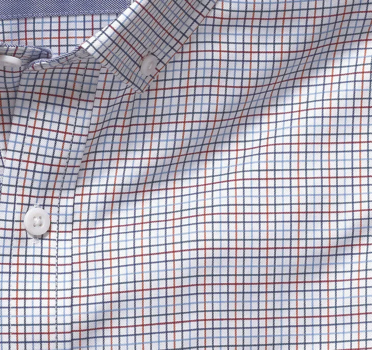 J&M Button Collar Windowpane Sport Shirt