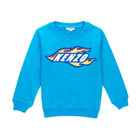 Kenzo Boy Light Blue Logo Sweatshirt