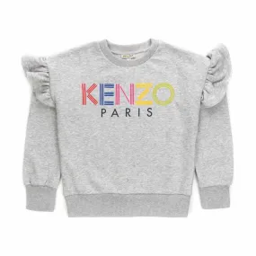 Kenzo Grey Logo Sweatshirt For Girls