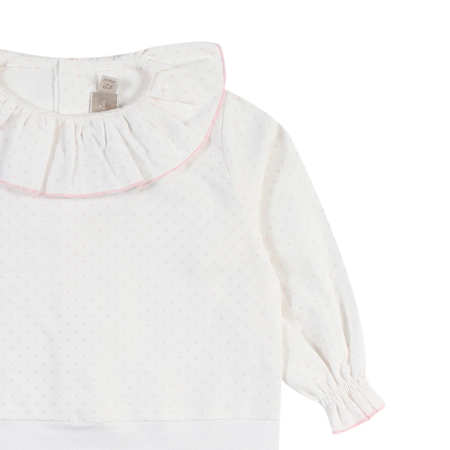 La Stupenderia Cream And Pink La Stupenderia Bodysuit For Baby Girls