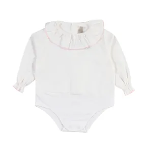 La Stupenderia Cream And Pink La Stupenderia Bodysuit For Baby Girls