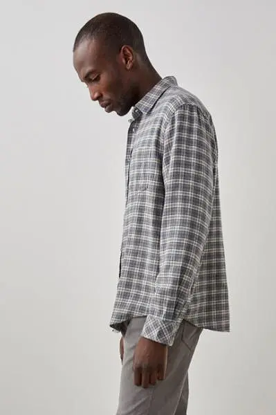 LENNOX SPORT SHIRT - CHARCOAL FLAX MELANGE