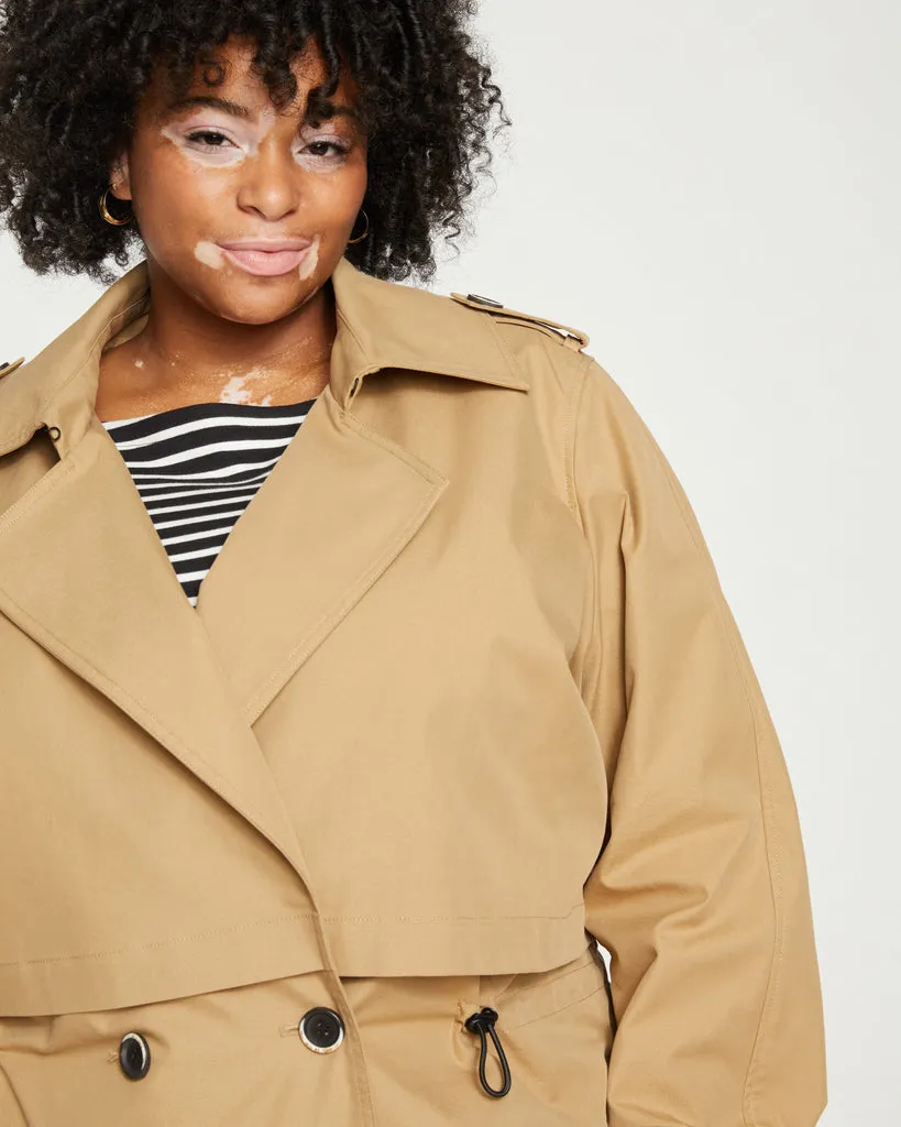 Leonard Cropped Trench Coat - Tan