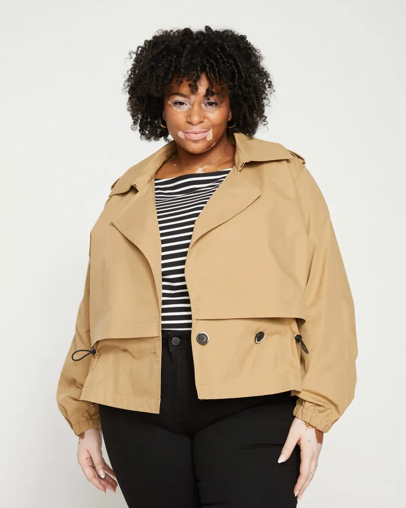 Leonard Cropped Trench Coat - Tan