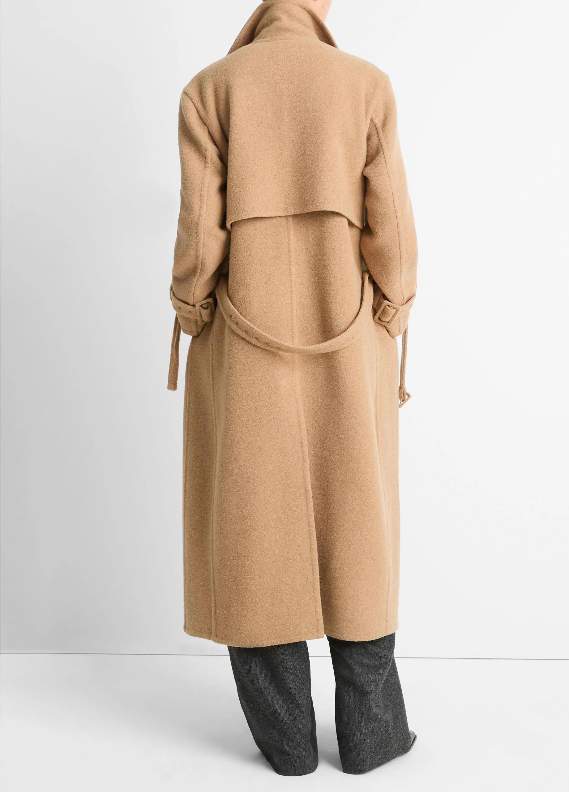 Lofty Italian Wool-Blend Belted Long Coat