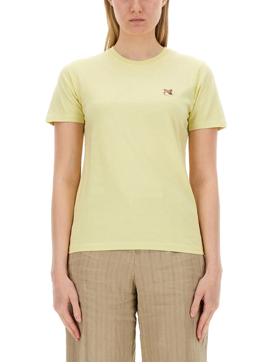 MAISON KITSUNÉ    COTTON JERSEY FOX PATCH T-SHIRT