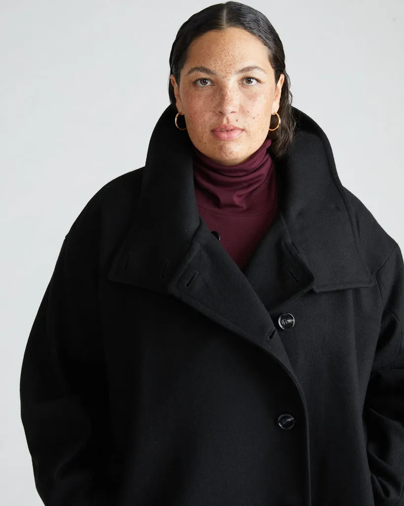 Marlo Cocoon Coat - Black