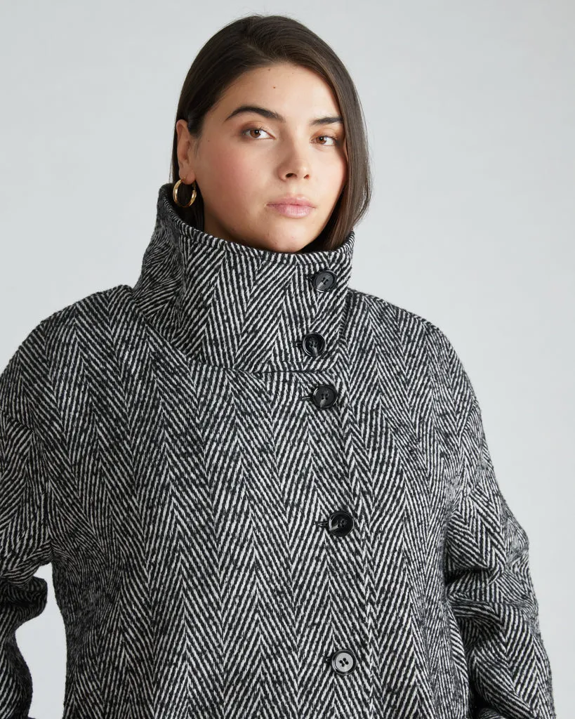 Marlo Cocoon Coat - Herringbone