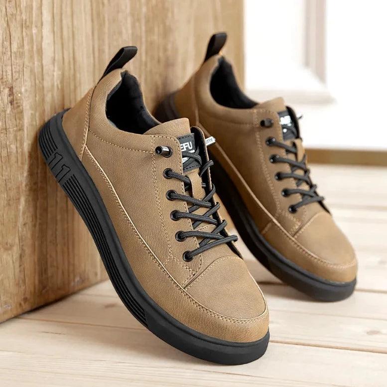 Men's Casual Shoes: JF864 Work Safety Leather Sneakers