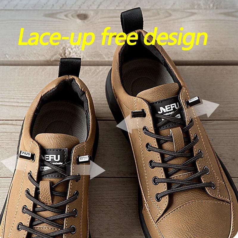 Men's Casual Shoes: JF864 Work Safety Leather Sneakers