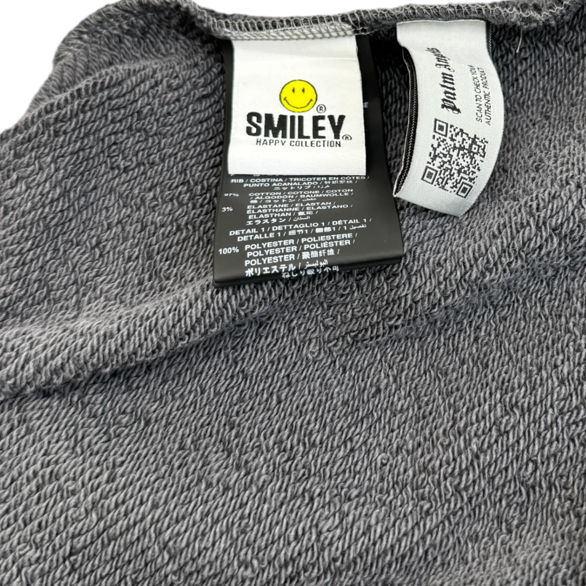 Men's Smiley Logo Sweatshirt Grey Size S