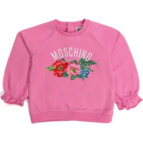 Moschino Fuchsia Logo Sweatshirt For Baby