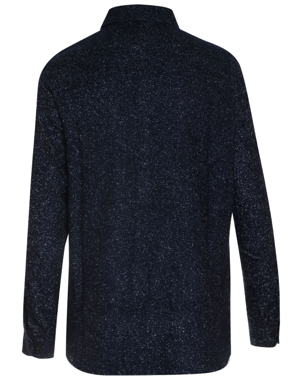 Navy and White Cashmere Blend Boucle Overshirt