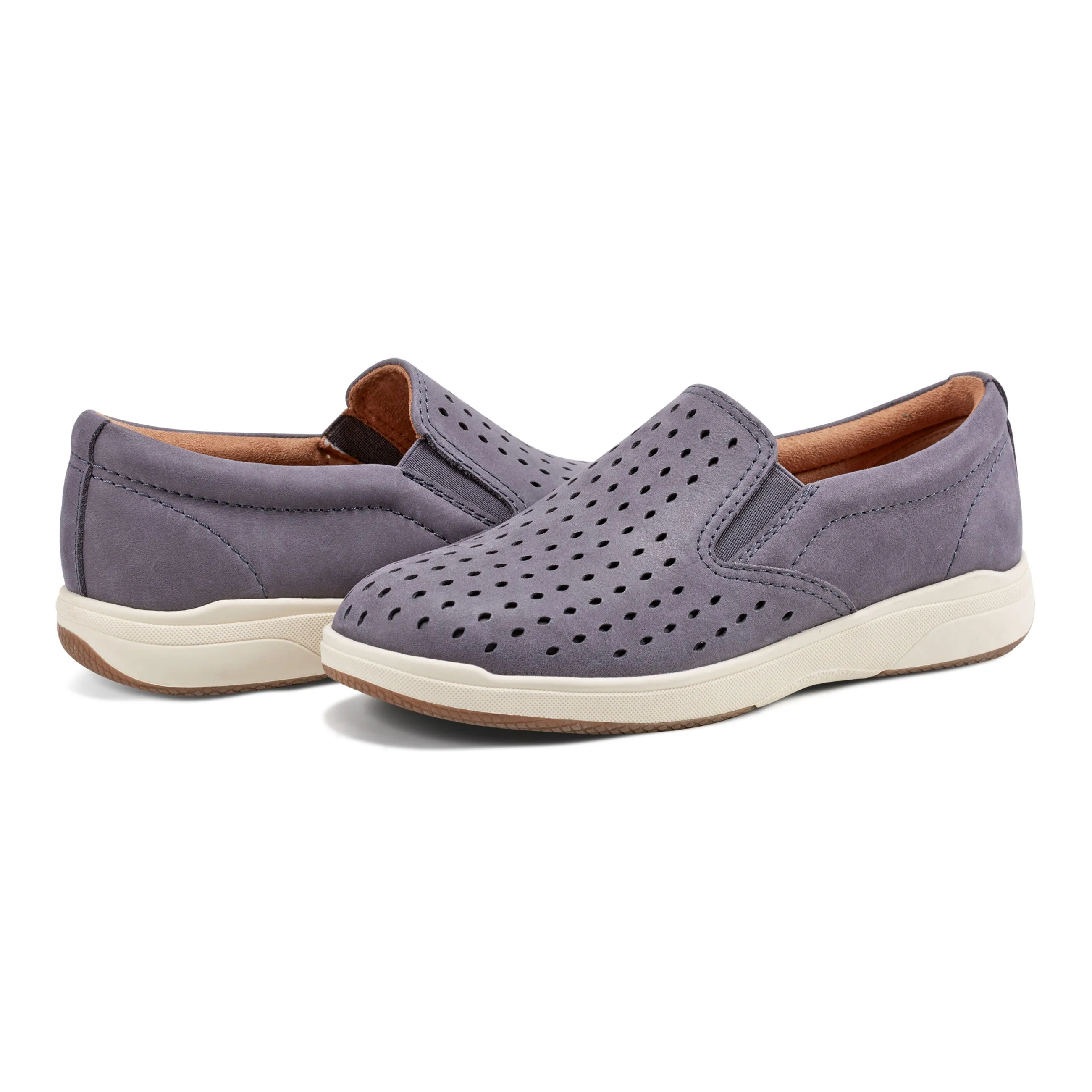 Nel Laser Cut Round Toe Casual Slip-on Sneakers