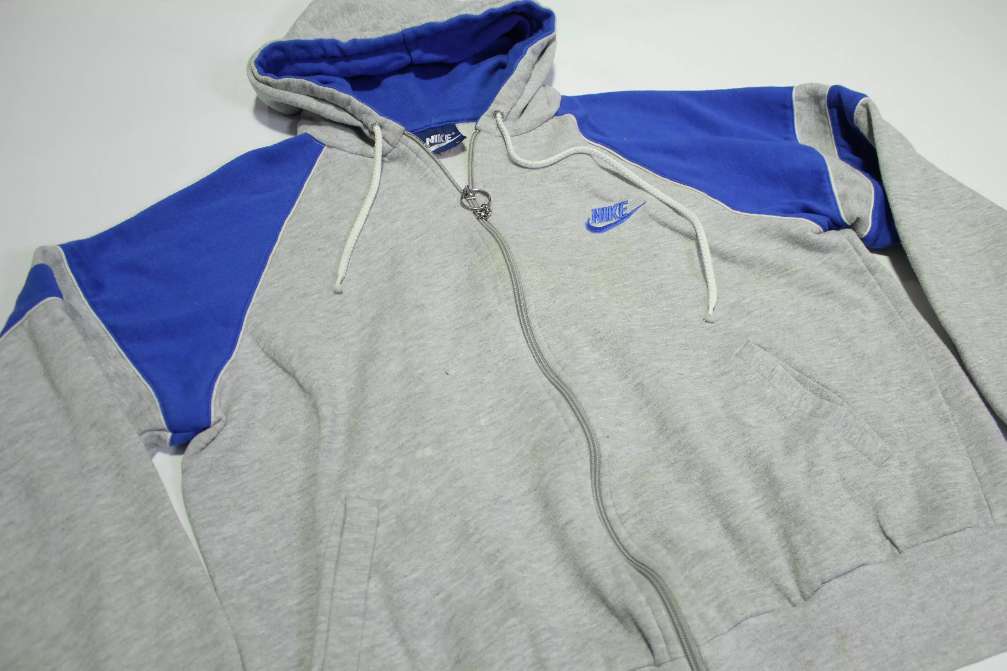 Nike Vintage 80's Blue Tag Striped Track Hoodie Sweatshirt